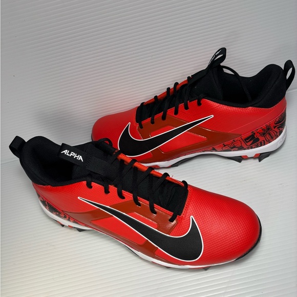 Nike Alpha Menace Cleats 4 Shark Picante Red Black Size‎ 14